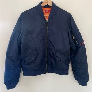 Dickies Navy Nylon Bomber Jacket Large